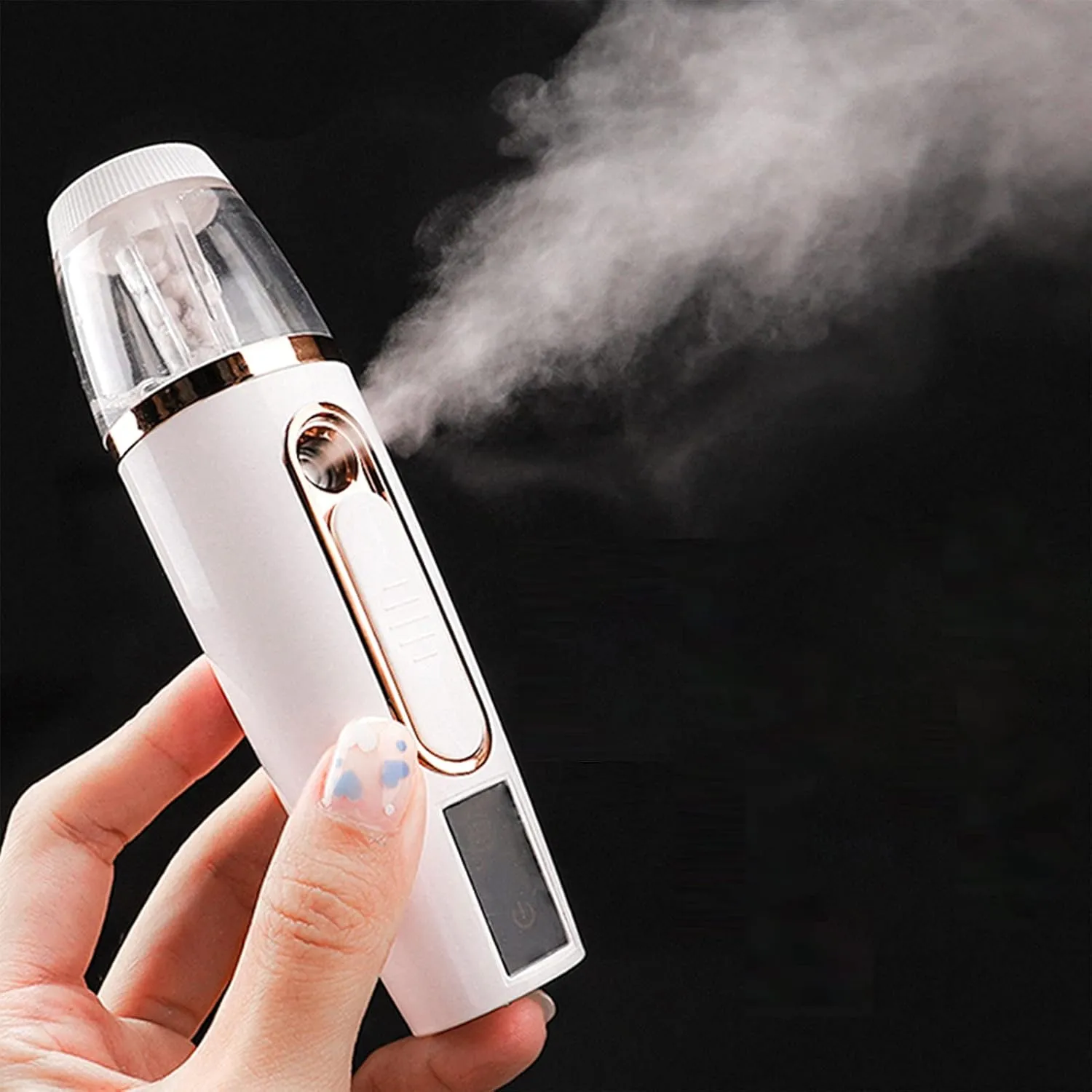 Nano Facial Spray Nano Hydrating Instrument, Facial Spray, Large Mist, Portable Hydrating Spray, Eyelash Extender, Makeup Deep Moisturizing(Color:red)