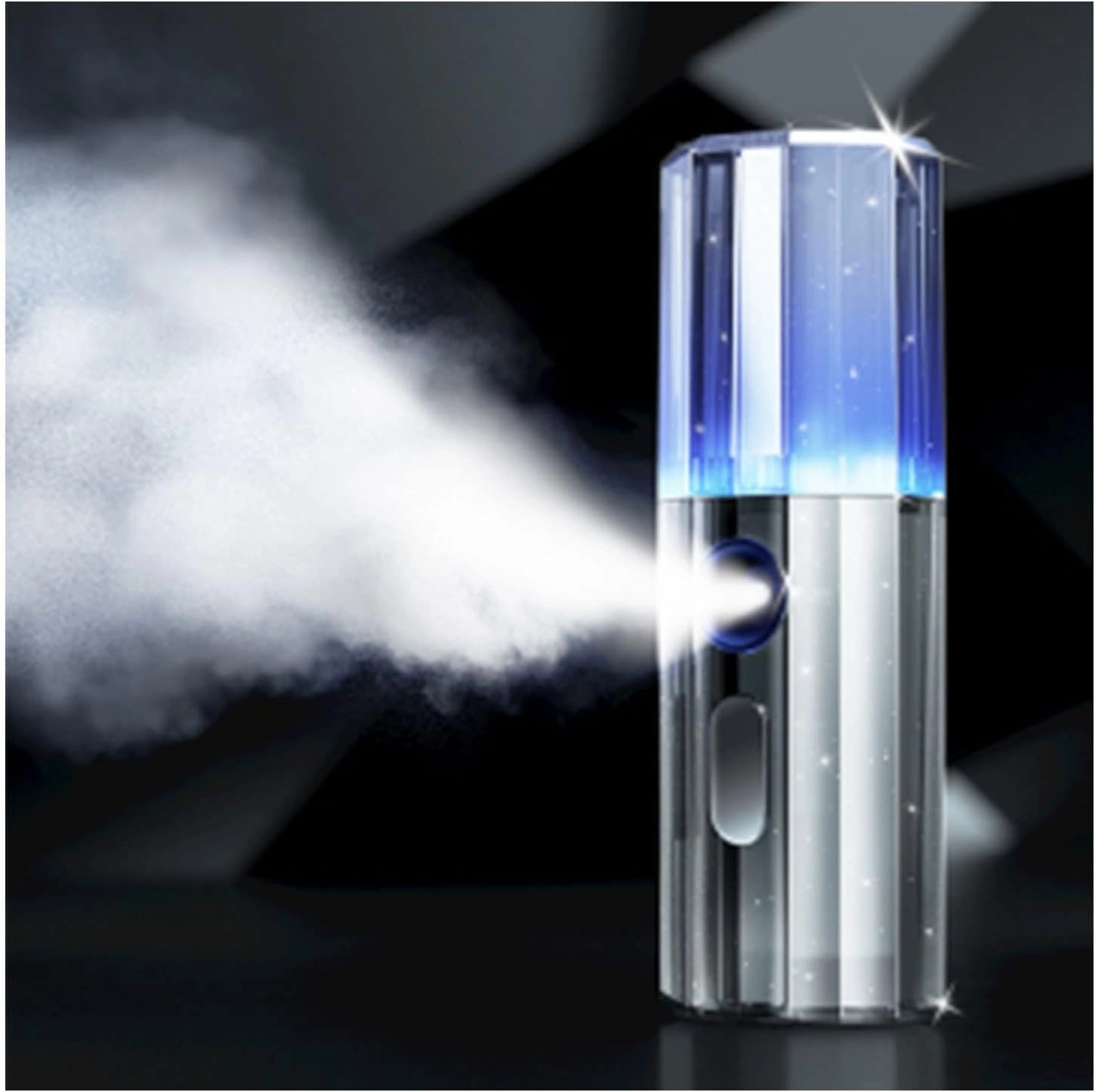 Nano Facial Spray Nano Sprayer, Mr. Nano face Portable Mini Handheld Sprayer Automatic Eyelash Extender 20ml Visible Water Tank Facial Steamer(Color:Light Silver)