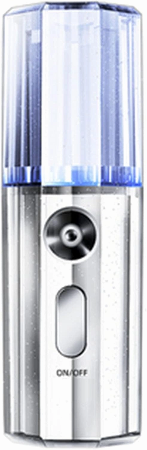 Nano Facial Spray Nano Sprayer, Mr. Nano face Portable Mini Handheld Sprayer Automatic Eyelash Extender 20ml Visible Water Tank Facial Steamer(Color:Light Silver)