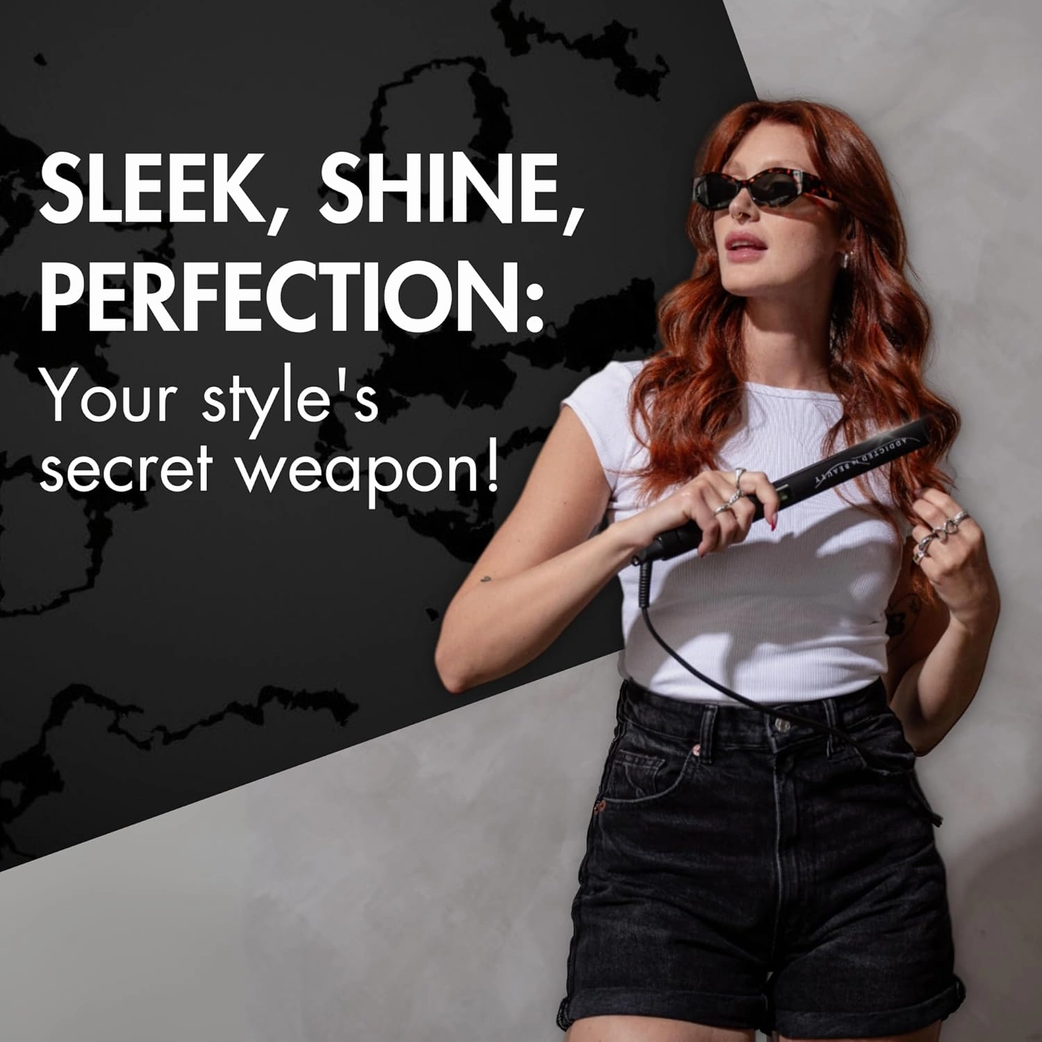 Nano-Titanium Hair Straightener & Curler – Adjustable Temp Flat Iron with Crystal-Finish Plates, 60-Minute Auto Shut-Off | Ideal for All Hair Types, Travel-Friendly Design