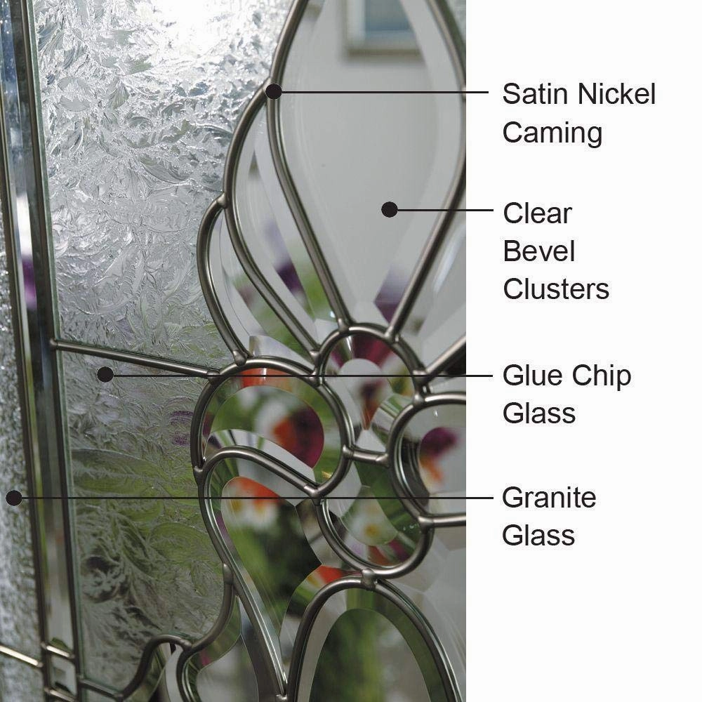 National Door Company ZZ02546R Fiberglass Smooth, Naval, Right Hand in-Swing, Exterior Prehung Door, Heirloom Master Large Oval, 36"x80" with 14" Sidelites