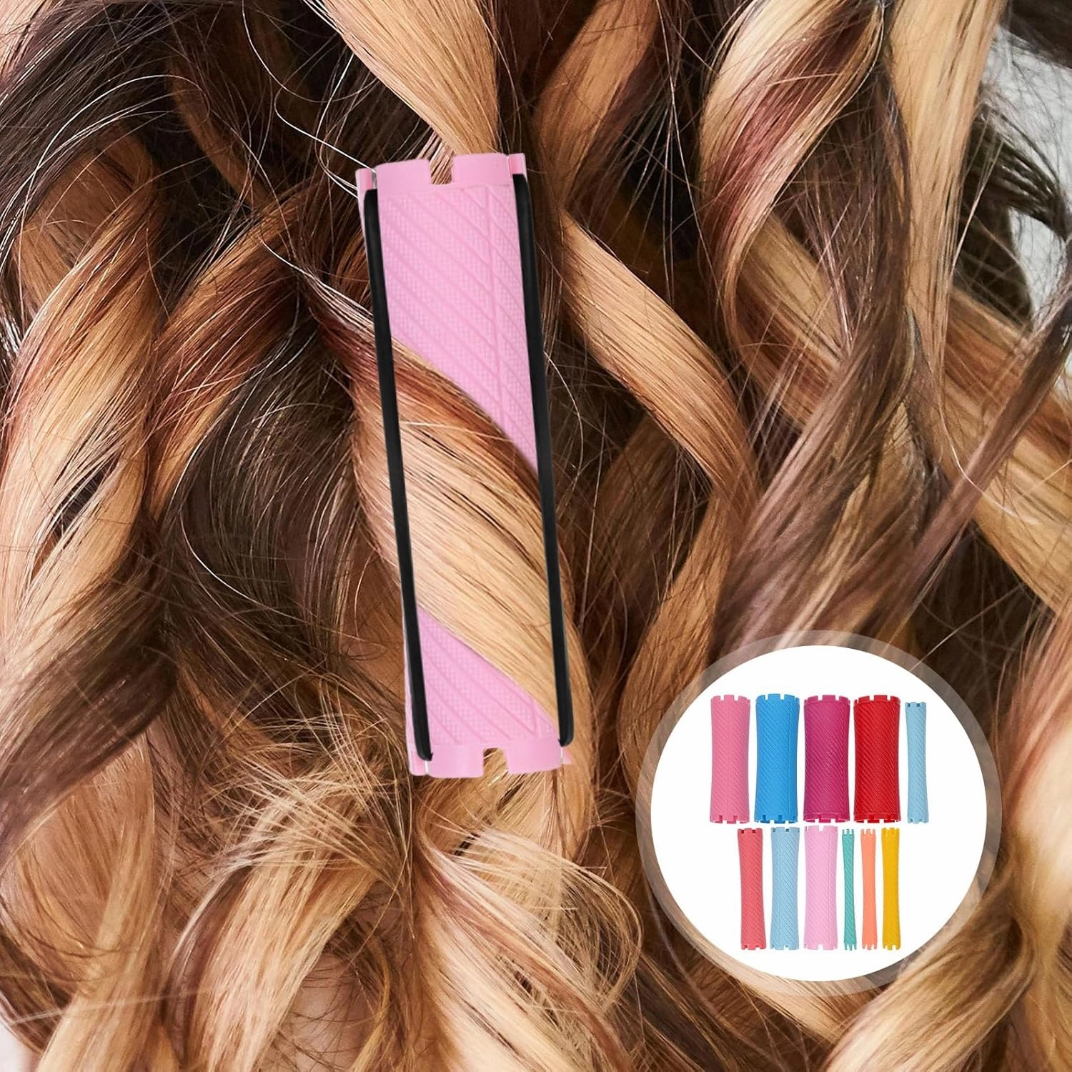 NOLITOY 200 Pcs Perm Stick Foam Rollers for Wavy and Curly Hair Styling - Cold Wave Rods and Rubber Coiled Tubes