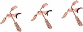 NOLITOY 3pcs Pink Travel Eyelash Curler for Small Eyes Makeup Eyelashories Mini Anti-Skid Handle