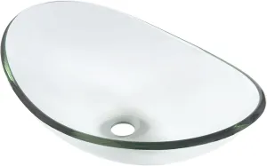 Novatto CHIARO Glass Vessel Bathroom Sink Set, Brushed Nickel