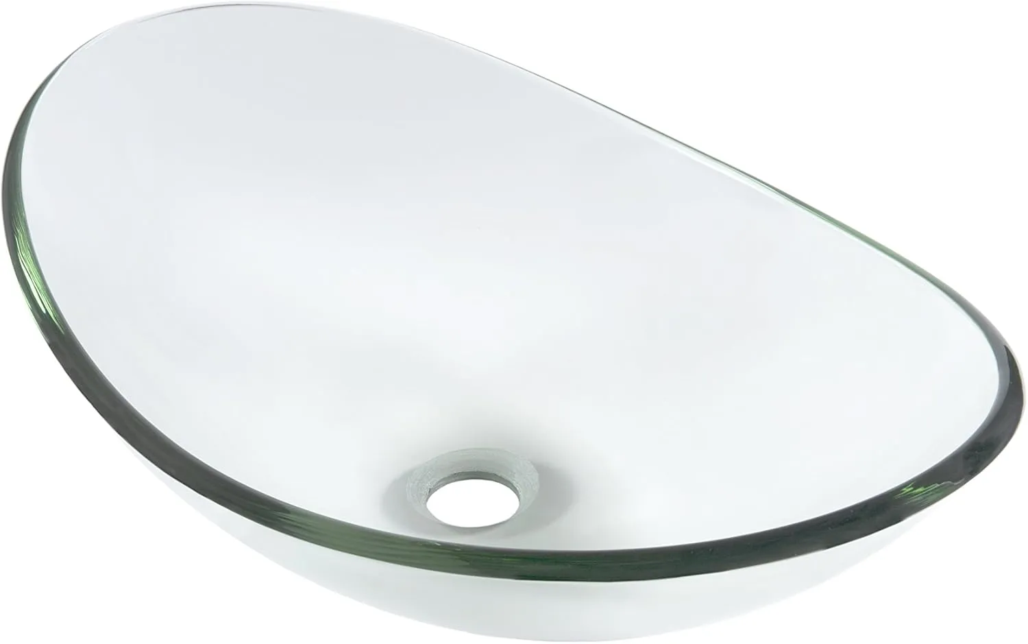 Novatto CHIARO Glass Vessel Bathroom Sink Set, Brushed Nickel