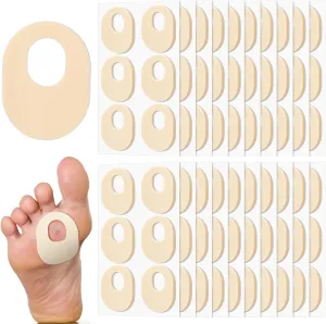 Nuanchu 120 Count Soft Foam Callus Cushions Oval Corn Cushion Self Stick Adhesive Foot Care Pads Waterproof Corn Protectors for Feet Women Men, Beige