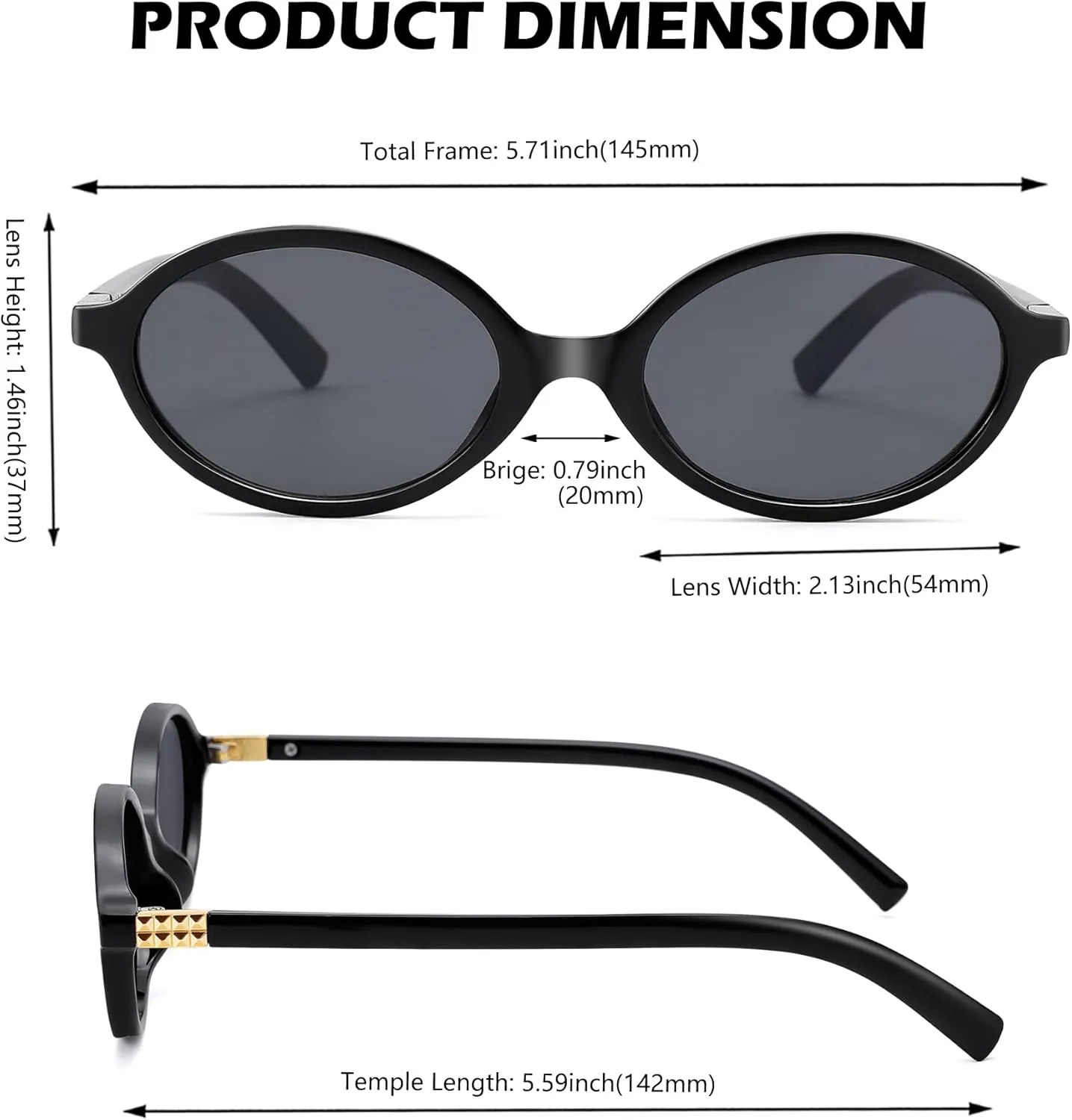 NULOOQ Retro Oval Sunglasses for Women 90s Trendy Vintage Small Round Sunnies Shades