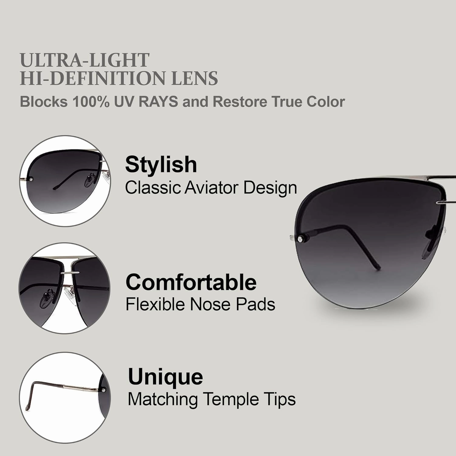 NYS Collection Aviator Sunglasses for Women & Men Medium Fit Thin Metal Frame Gradient Mirror Lenses with 100% UV Protection
