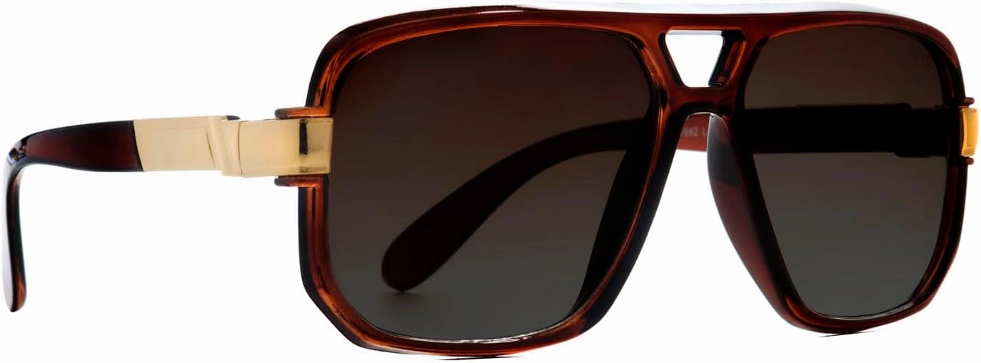 NYS Collection Oversized Square Aviator Sunglasses for Men & Women - Retro Trendy Design, 100% UV Protection