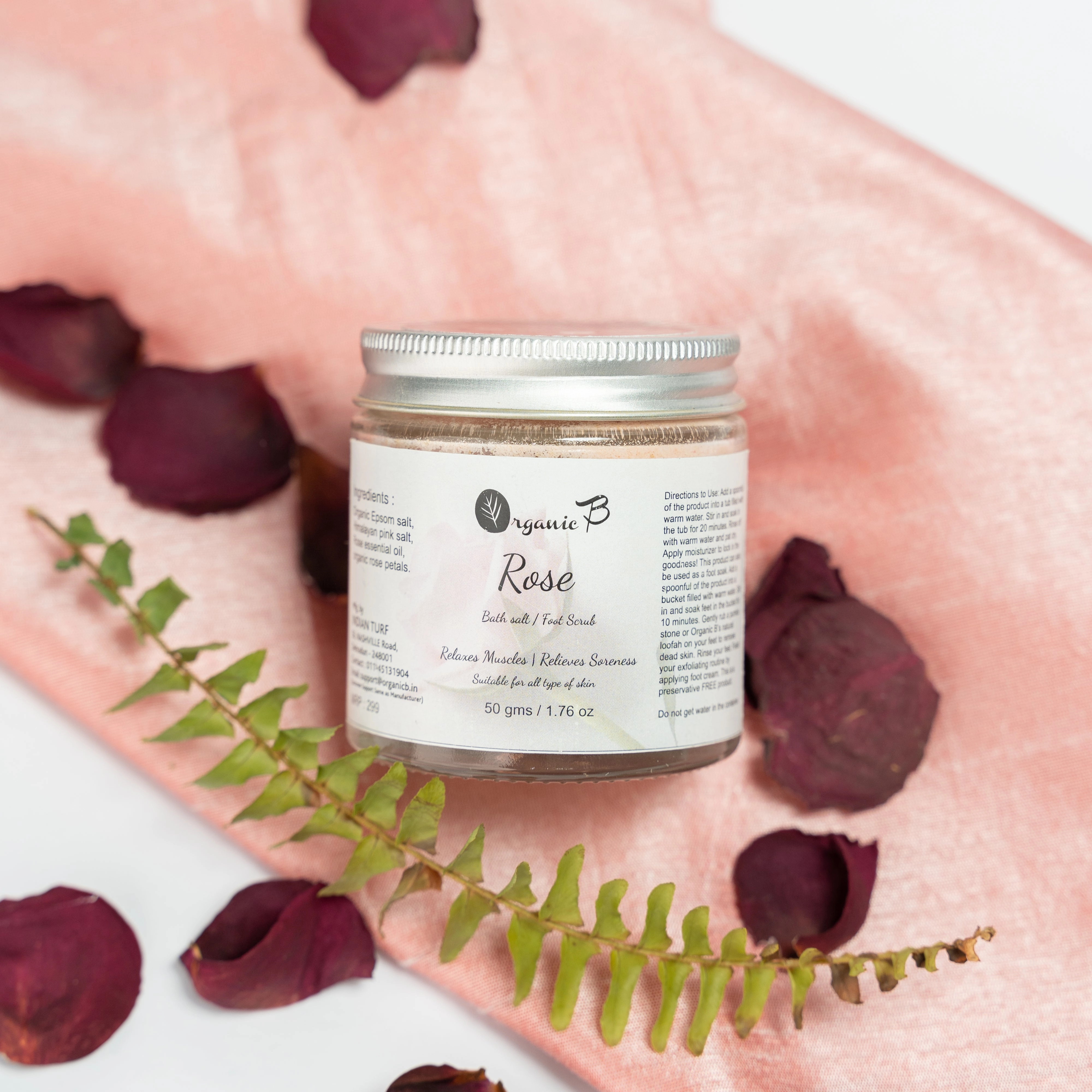 Organic B rose bath salt