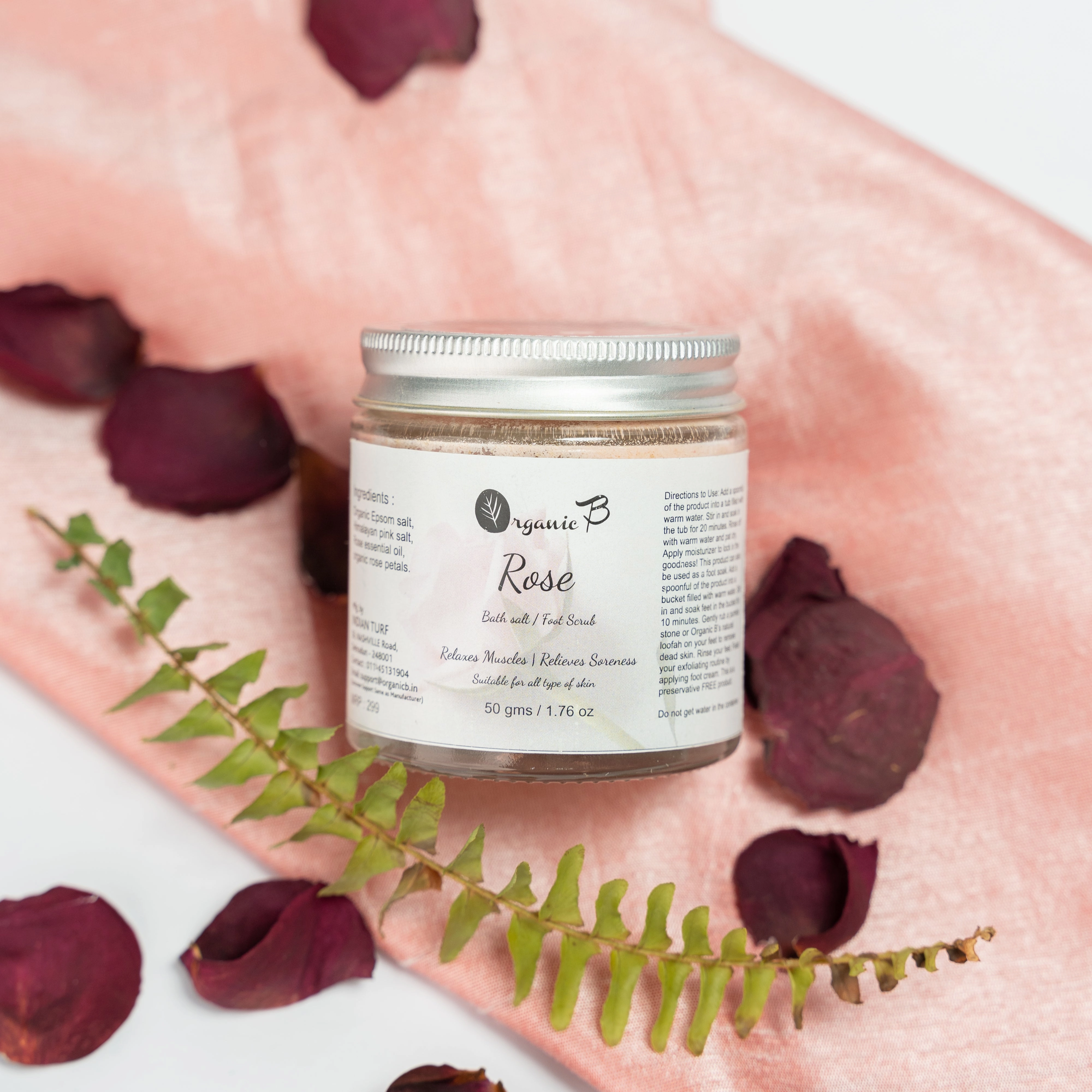 Organic B rose bath salt