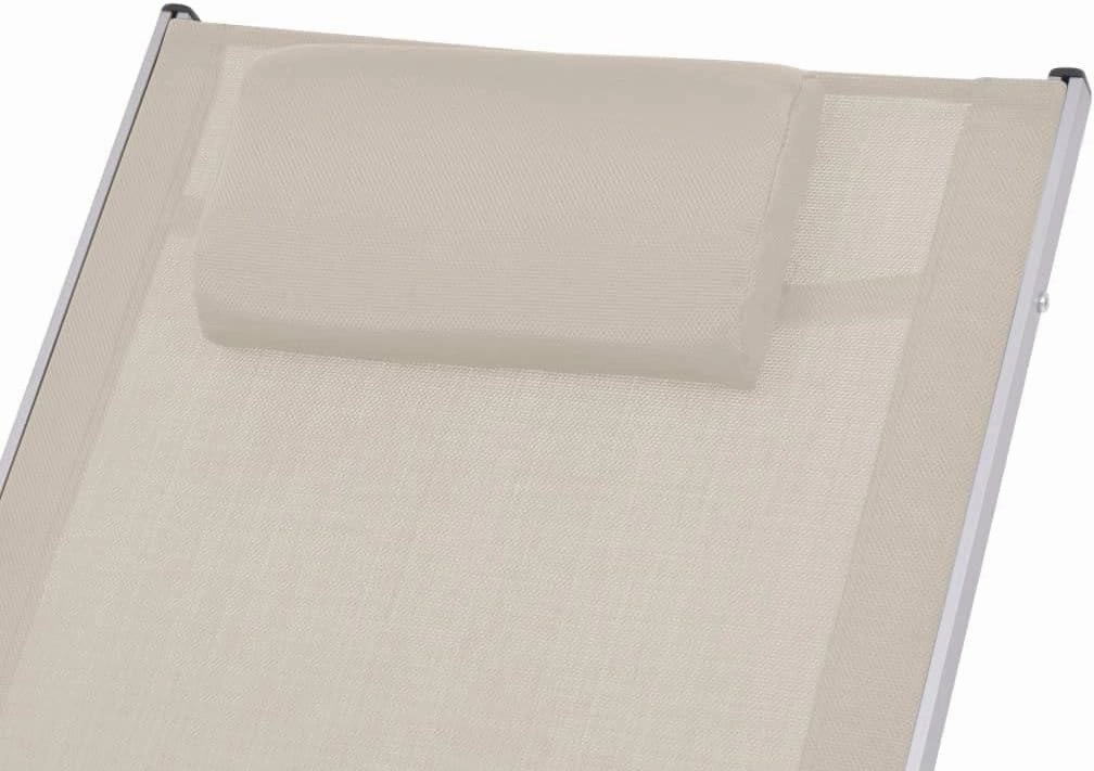 Outdoor Rocking Chair Cream Textilene Fabric with Pillow，Durable Aluminum Patio Furniture for Garden, Poolside and Backyard Lounging (24.4"x48"x32.3")