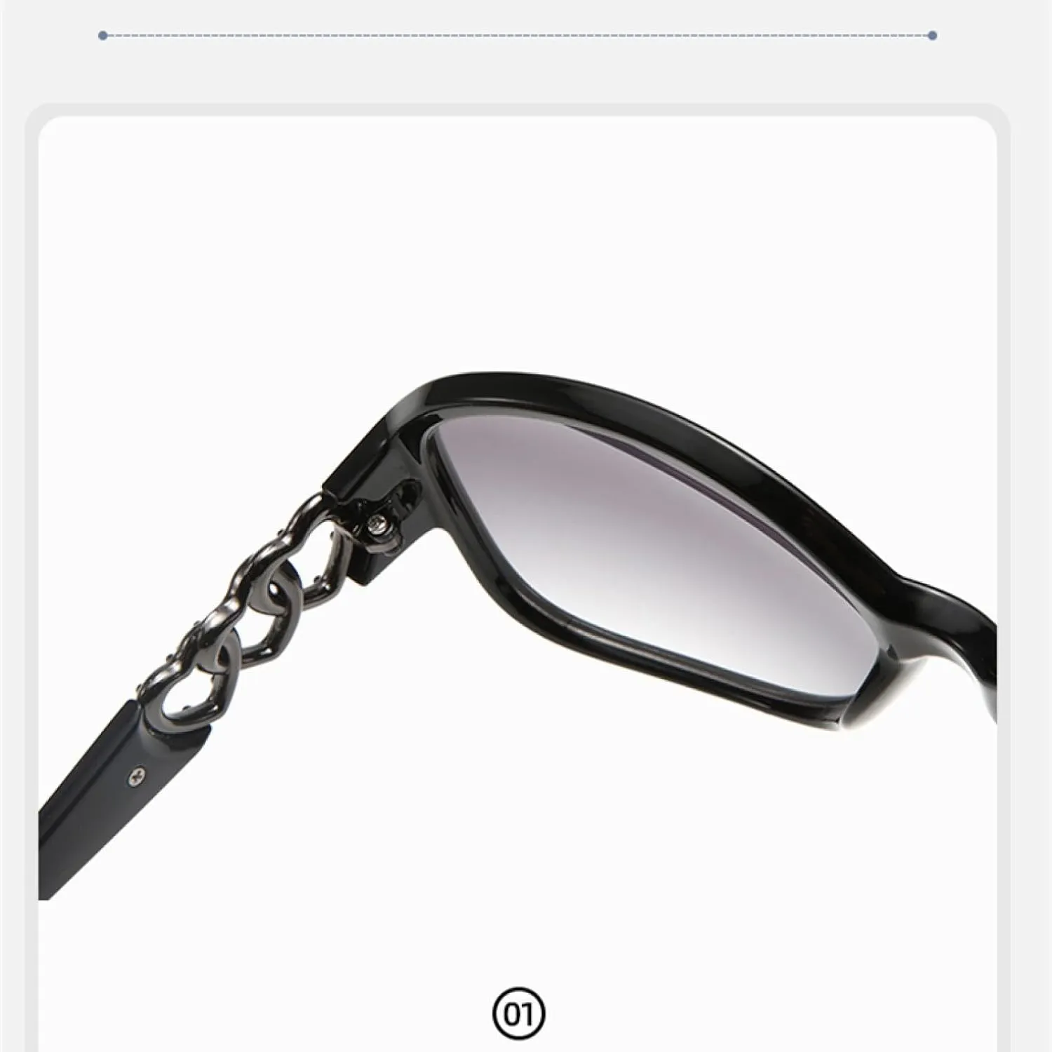 Oval Large-frame Women's Sunglasses with Metal Heart. Great for Fashion and Beach Trips.