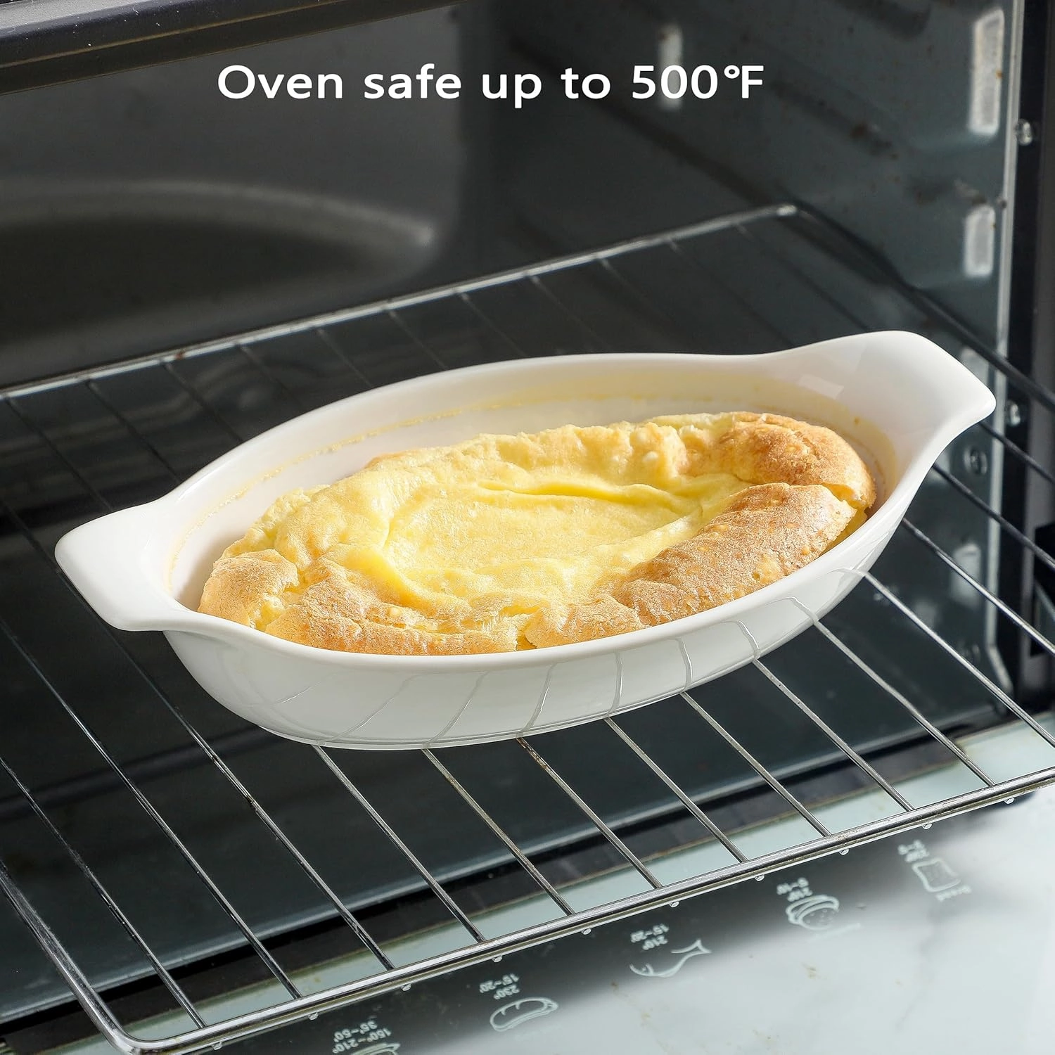 Oval Au Gratin Baking Dishes, 11.8oz Porcelain Mini Casserole Dish, Small Individual Gratin Dishes, Single Serving Baking Dishes, Banana Split Bowls - 4pc Set - 9 x 4.6 inch