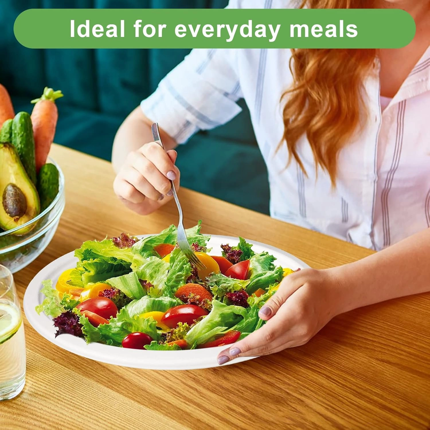 Oval Eco Friendly Disposable Plates - Large Heavy Duty Paper Plates 12 inch, Bulk Pack for BBQ, Party, Picnic
