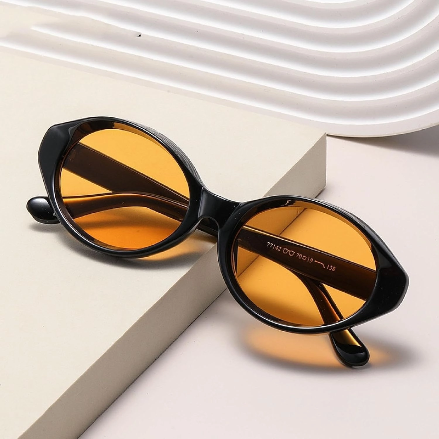 Oval Shades Unisex Sun Glasses Yellow Lense Male Female Sunglasses Uv400