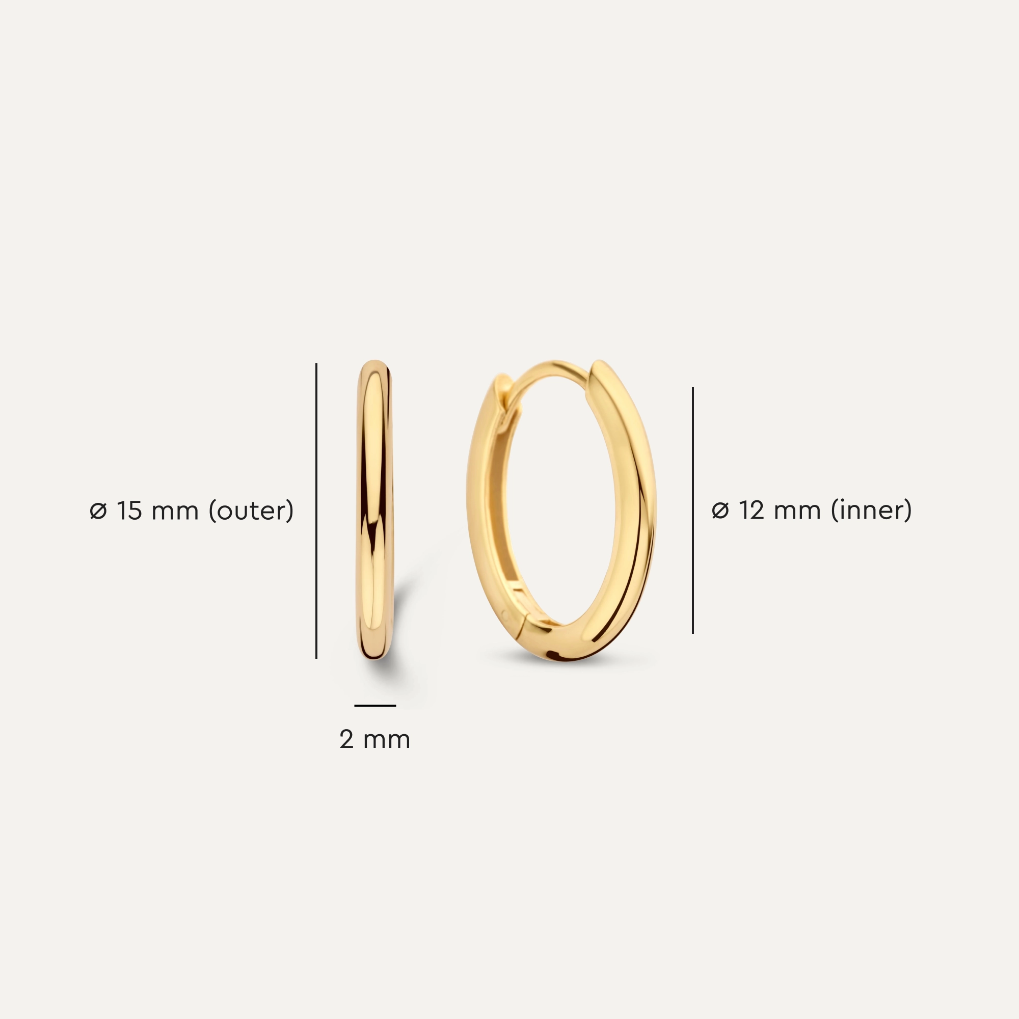 Oval Small Hoops (15mm)