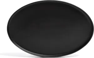 over&back Stackable Stoneware Serving Platter - Elegant 1-Piece Oval Serving Platter to Complete Your Kitchen Set - Perfect for Appetizers, Desserts, and More - 16" L x 11" W - Semi-Matte Black
