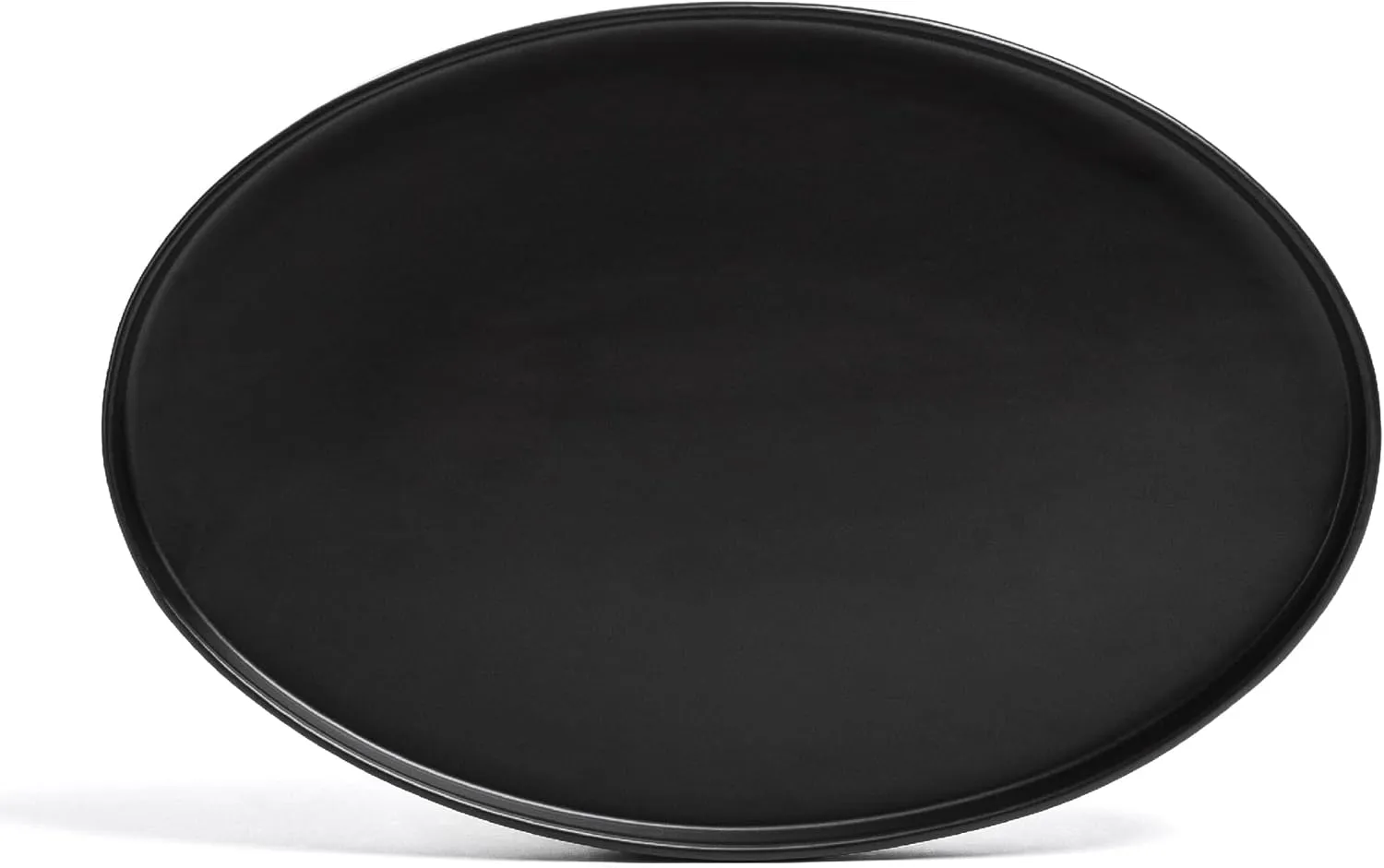 over&back Stackable Stoneware Serving Platter - Elegant 1-Piece Oval Serving Platter to Complete Your Kitchen Set - Perfect for Appetizers, Desserts, and More - 16" L x 11" W - Semi-Matte Black