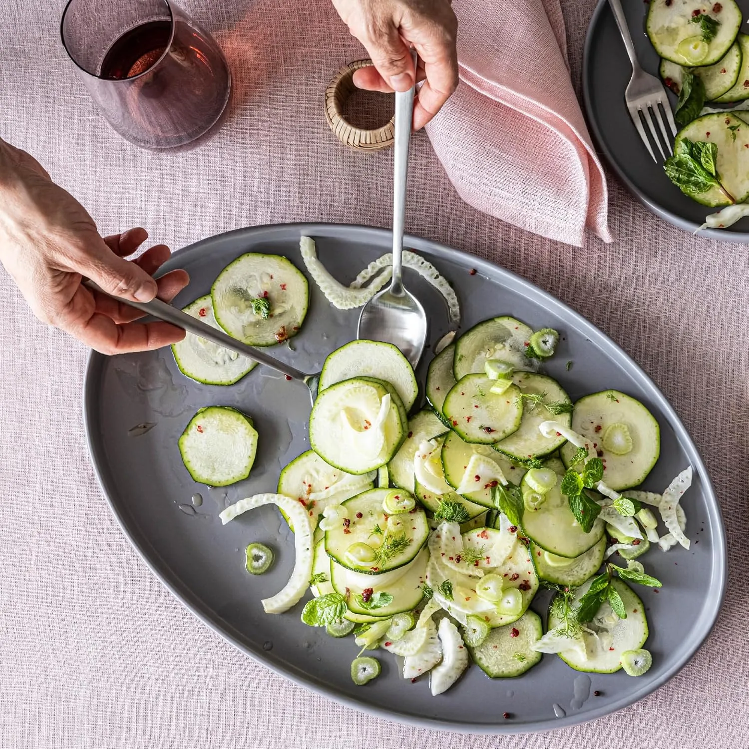 over&back Stackable Stoneware Serving Platter - Elegant 1-Piece Oval Serving Platter to Complete Your Kitchen Set - Perfect for Appetizers, Desserts, and More - 16" L x 11" W - Semi-Matte Charcoal