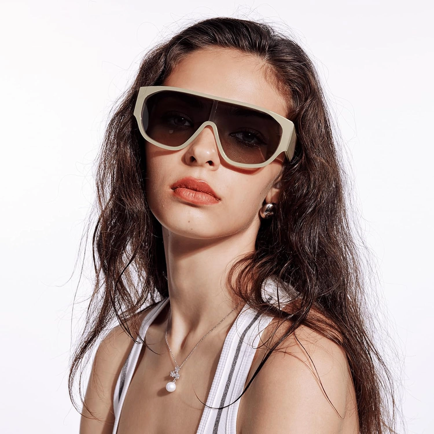 Oversized Aviator Sunglasses Women Men Polarized Trendy Big Siamese Large Chunky Thick Frame UV Protection Shades