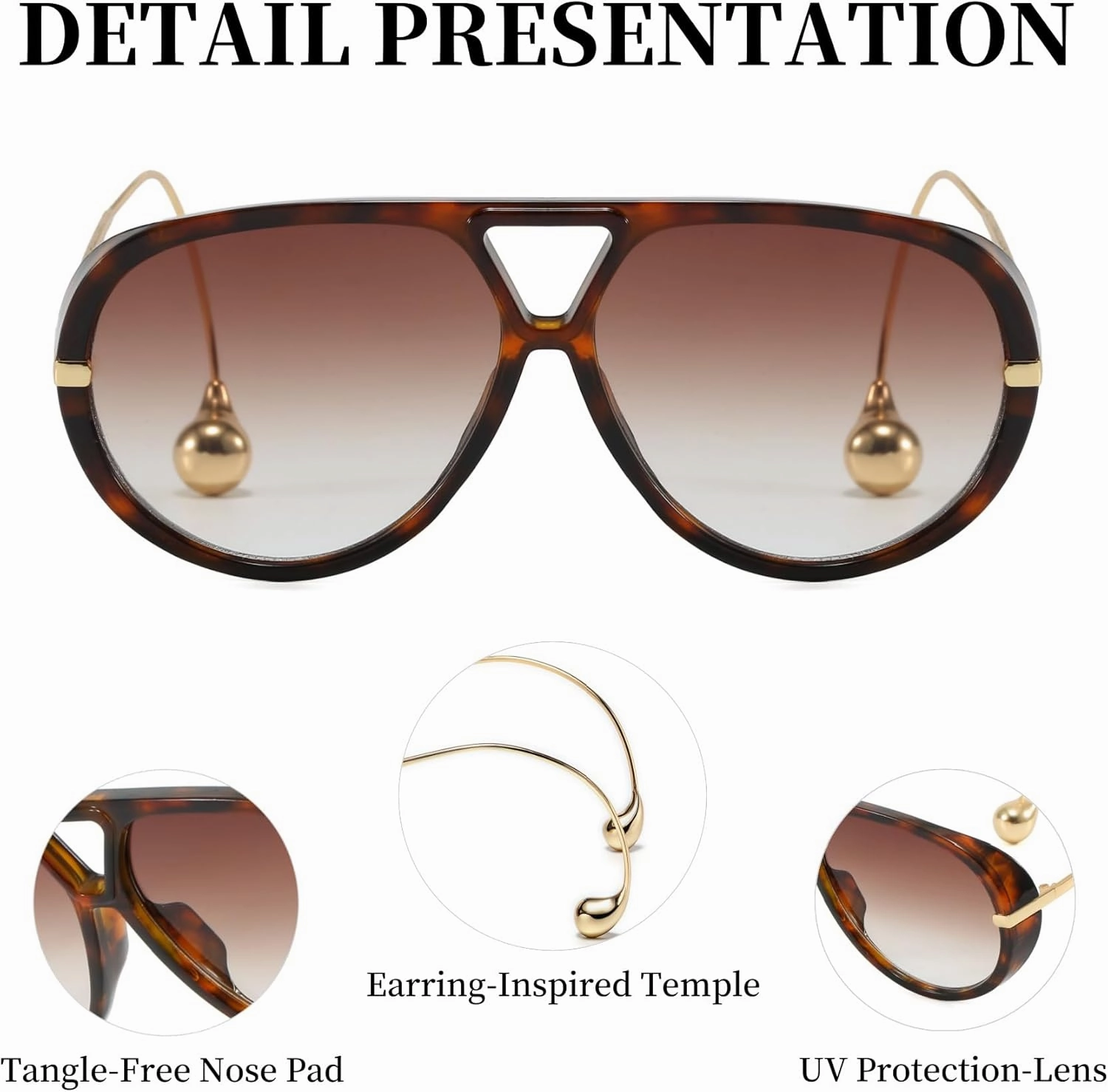 Oversized Retro Aviator Sunglasses for Women Fashion UV Protection 2025 Trendy Large Frame Sunglasses Womens