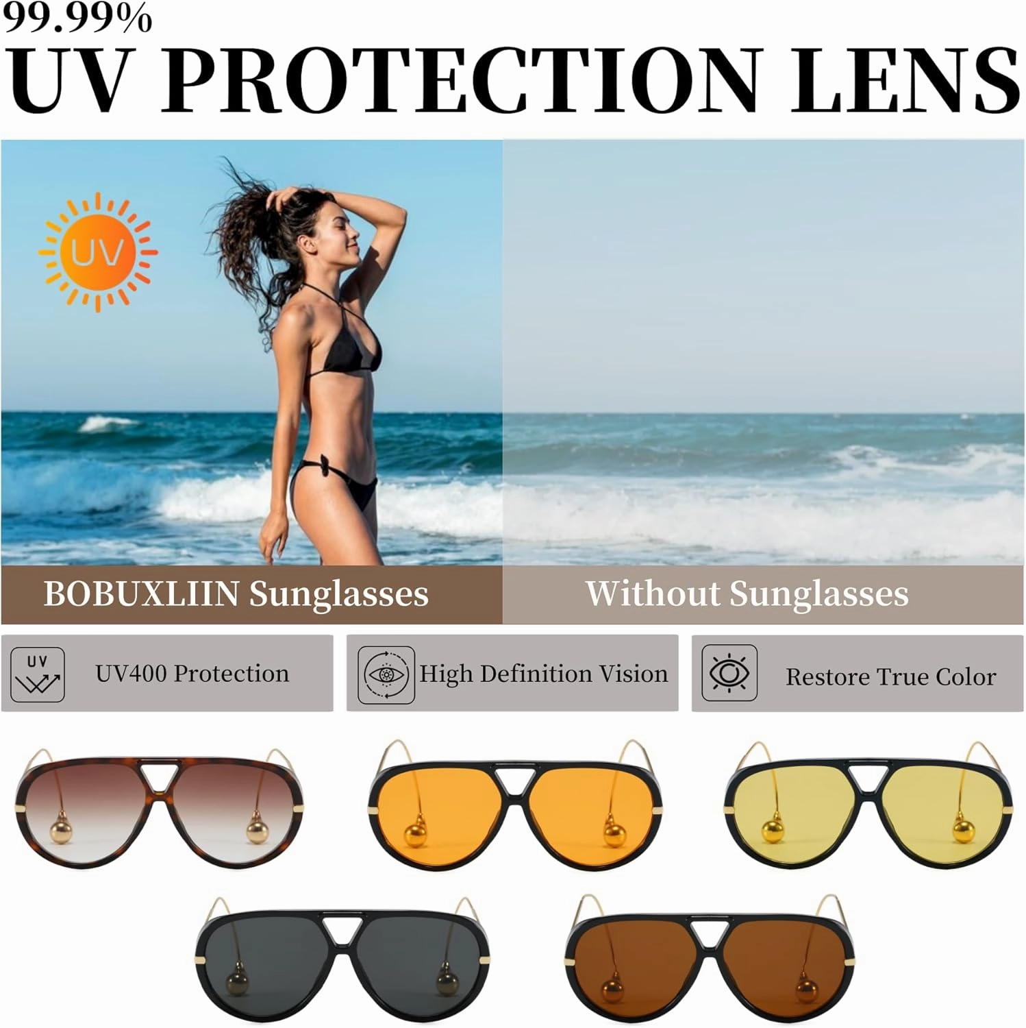 Oversized Retro Aviator Sunglasses for Women Fashion UV Protection 2025 Trendy Large Frame Sunglasses Womens