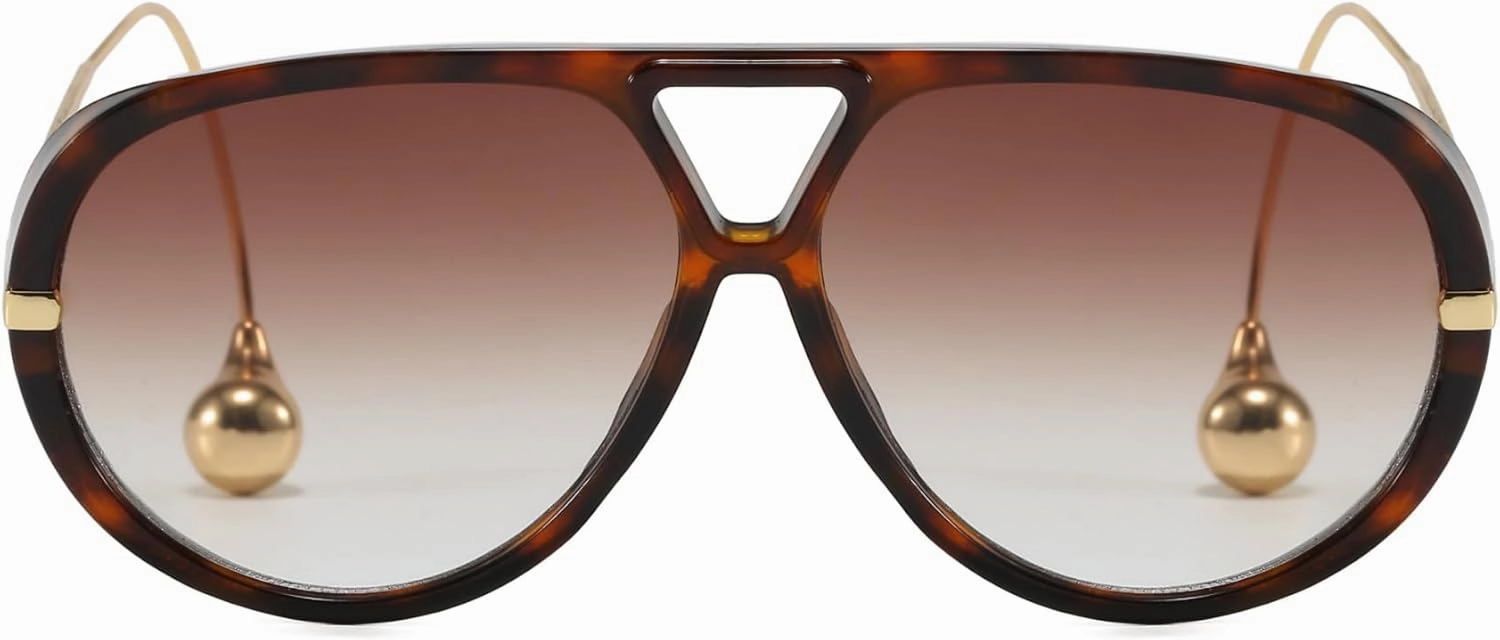 Oversized Retro Aviator Sunglasses for Women Fashion UV Protection 2025 Trendy Large Frame Sunglasses Womens