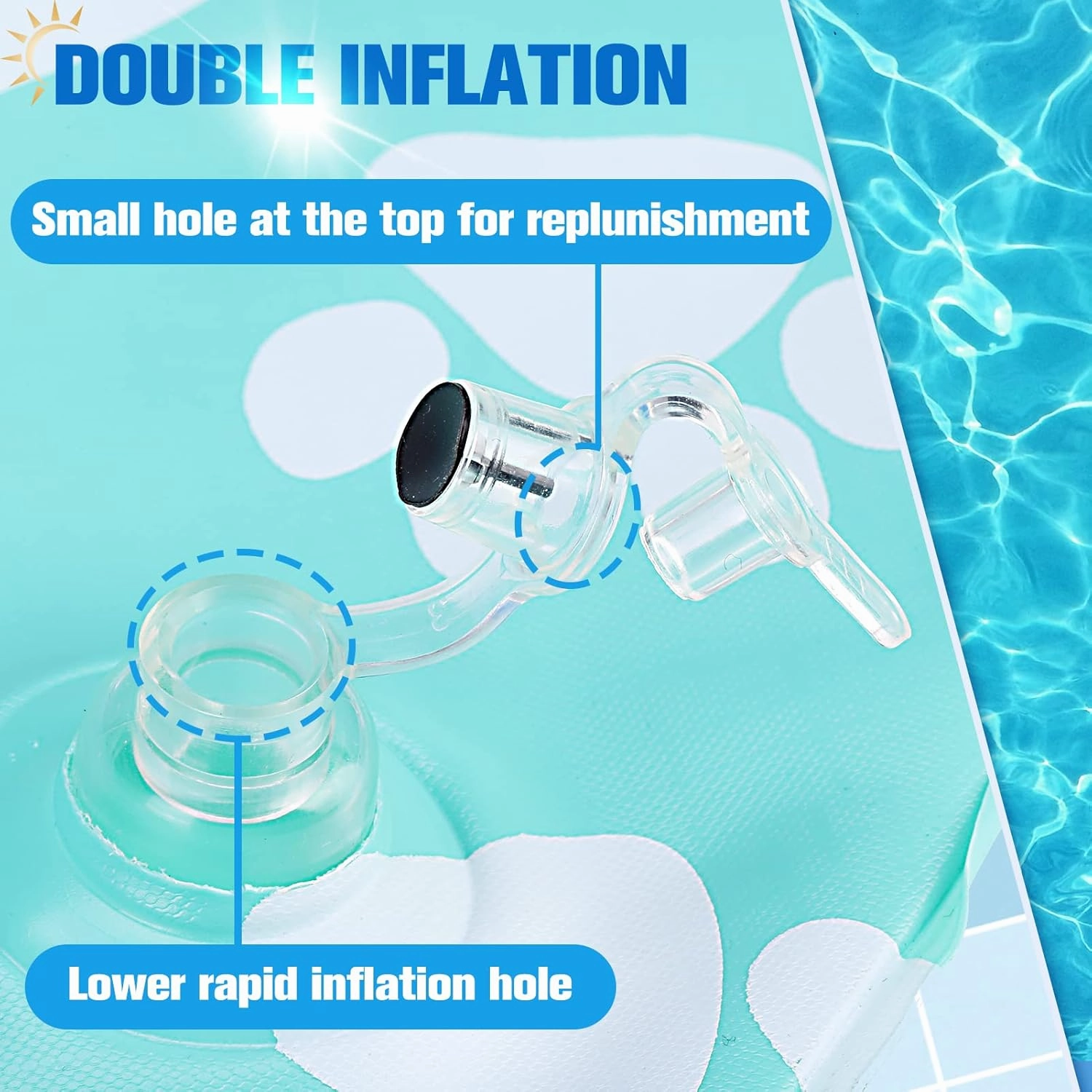 PAWCHIE Dog Pool Float - Inflatable Rafts, Inflatable Ride-ons for Kids Pets Summer Outdoor Water Games, Swimming Pool Water Toy