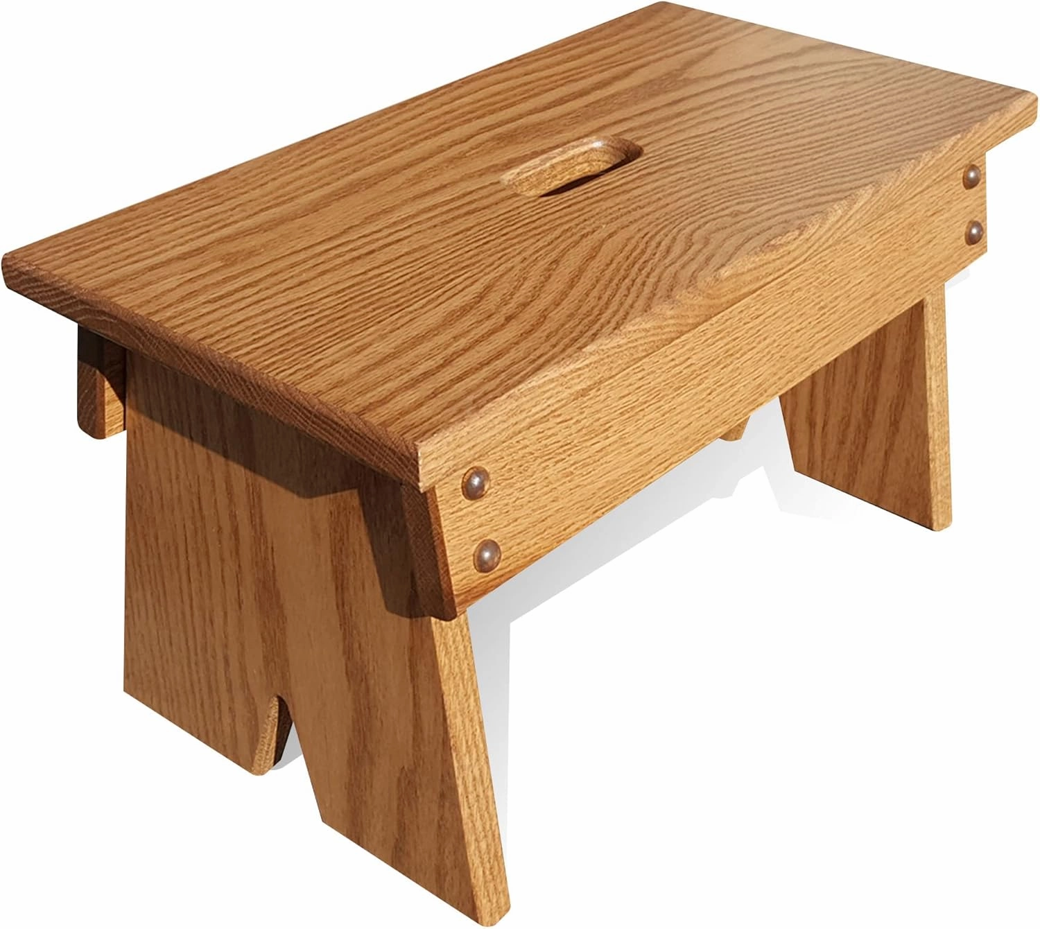 Peaceful Classics Amish Handmade Kids Step Stool - Multipurpose Foot Stool for Bathroom, Bedroom, Living Room or Kitchen - Solid Oak (9" High, Provincial)