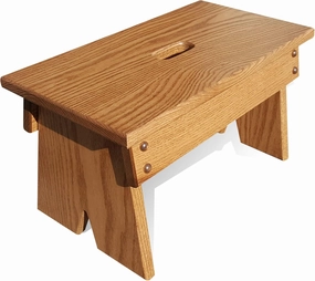 Peaceful Classics Amish Handmade Kids Step Stool - Multipurpose Foot Stool for Bathroom, Bedroom, Living Room or Kitchen - Solid Oak (9" High, Provincial)