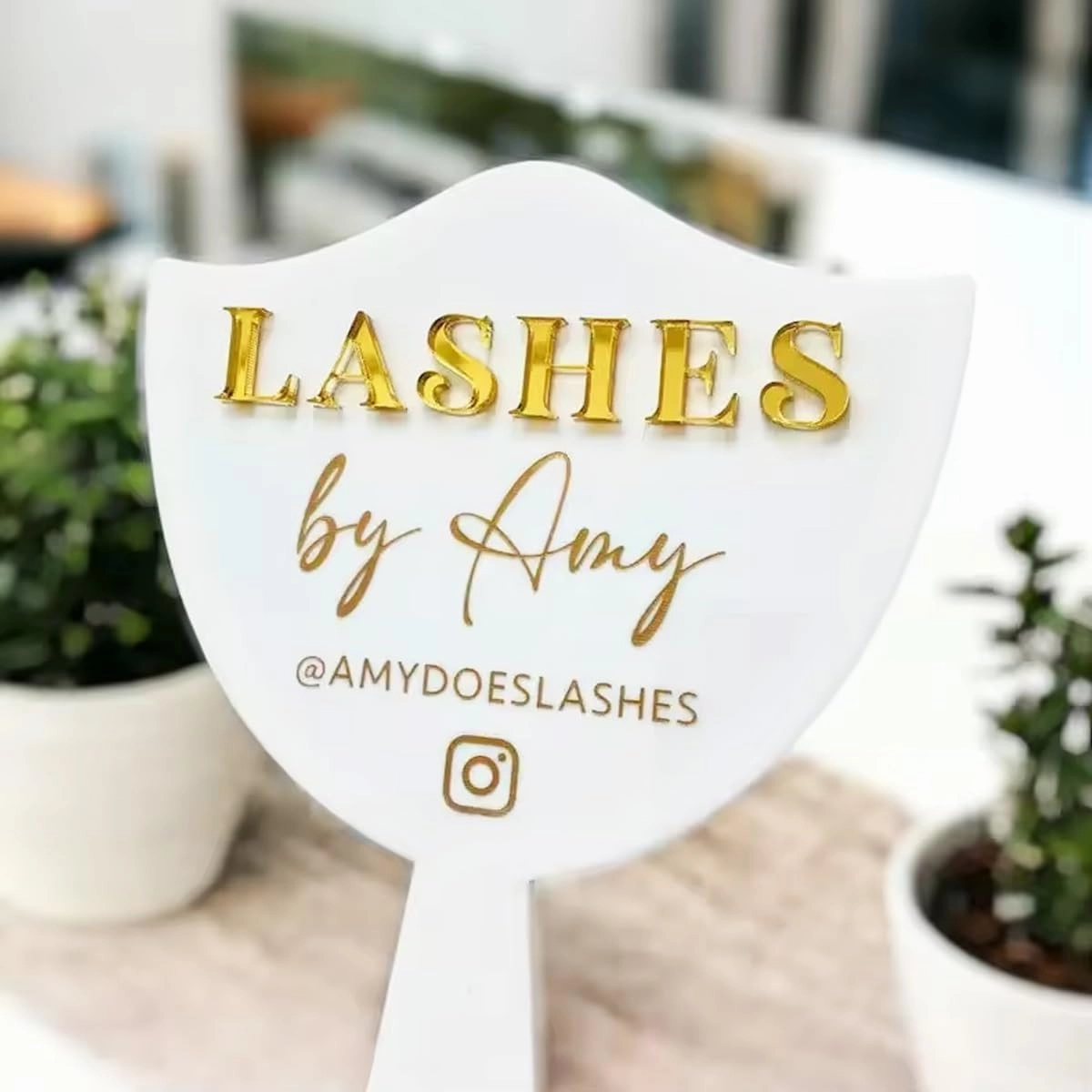 Personalized Lash Prop Mirrors, Custom Lash Photo Props, Lash Technician Handheld Mirrors, Personalized Acrylic Lash Mirrors, Lash Sign Prop Mirrors, Social Media Prop Mirrors(Black)