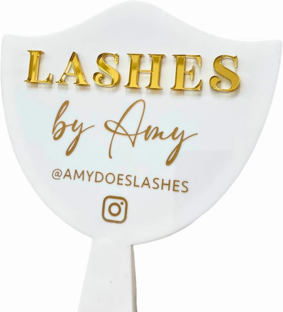 Personalized Lash Prop Mirrors, Custom Lash Photo Props, Personalized Acrylic Lash Mirrors, Technician Handheld Sign (White)
