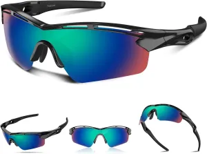 Polarized Sports Sunglasses for Men Women Youth Baseball Cycling Running Driving Fishing Tennis Golf Motor TAC UV400 TR90