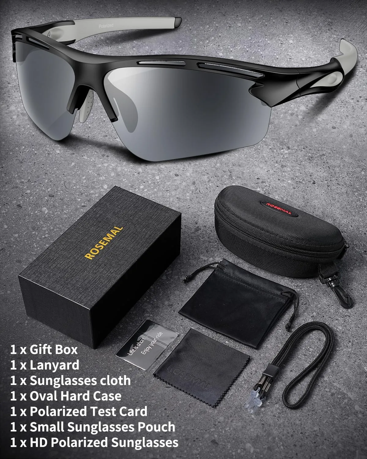 Polarized Sports Sunglasses for Men Women Youth Baseball Running Cycling Driving Fishing Tennis Golf Motor TAC UV400 TR90