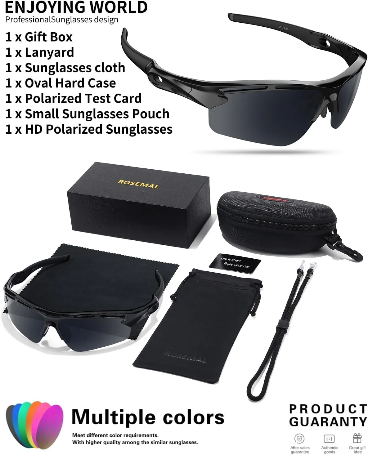 Polarized Sports Sunglasses for Men Women Youth Baseball Running Cycling Driving Fishing Tennis Golf Motor TAC UV400 TR90