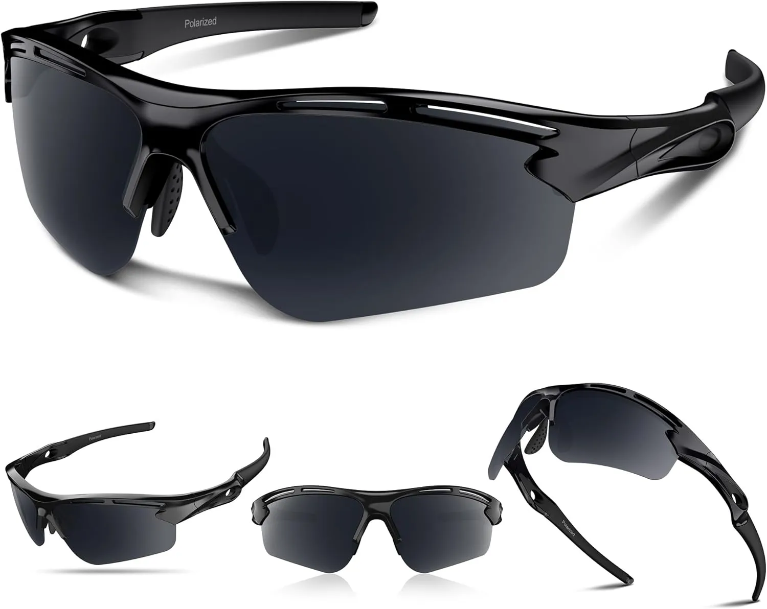 Polarized Sports Sunglasses for Men Women Youth Baseball Running Cycling Driving Fishing Tennis Golf Motor TAC UV400 TR90