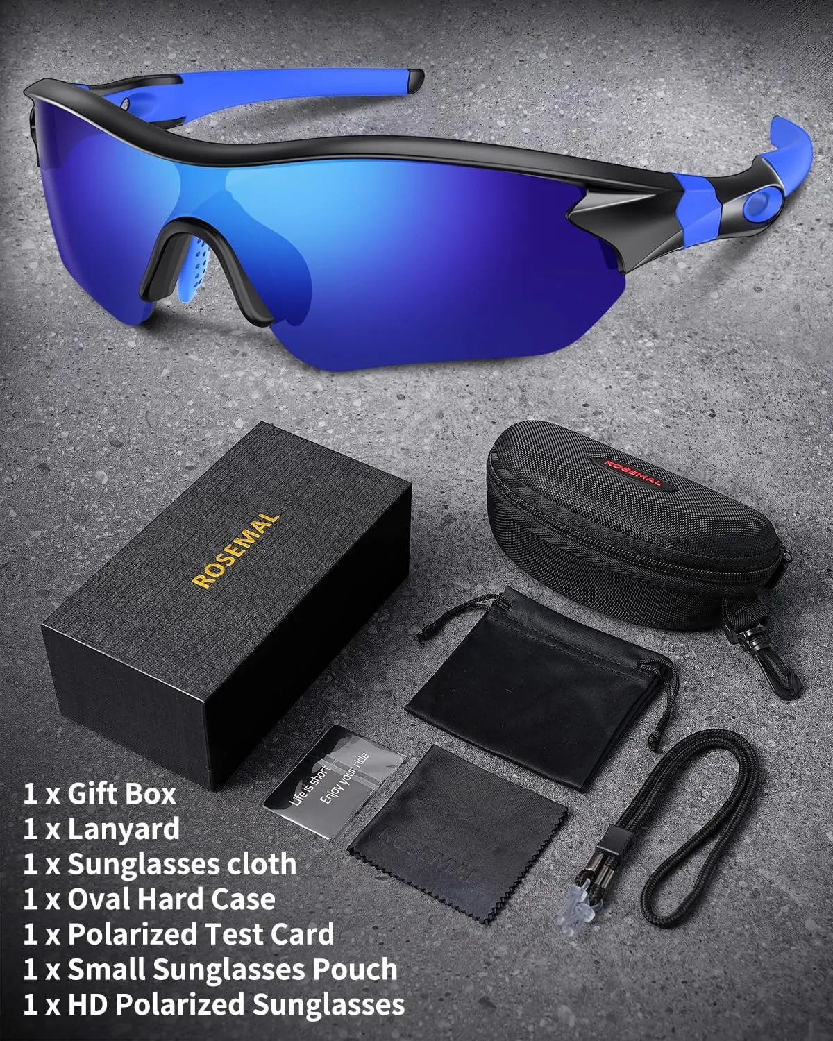 Polarized Sports Sunglasses for Men Women Youth Baseball Running Fishing Tennis Golf Cycling Driving Motor TAC UV400 TR90