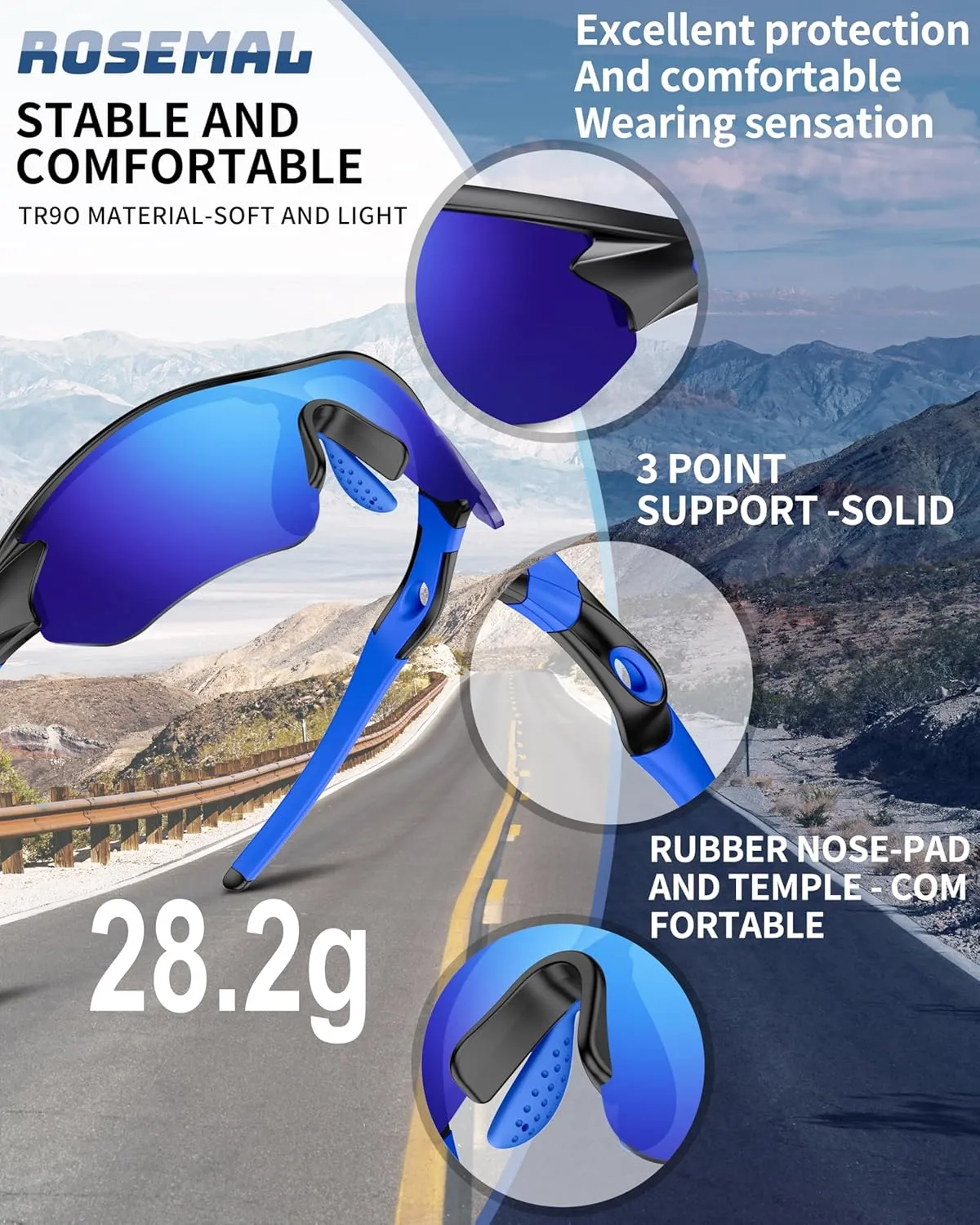 Polarized Sports Sunglasses for Men Women Youth Baseball Running Fishing Tennis Golf Cycling Driving Motor TAC UV400 TR90