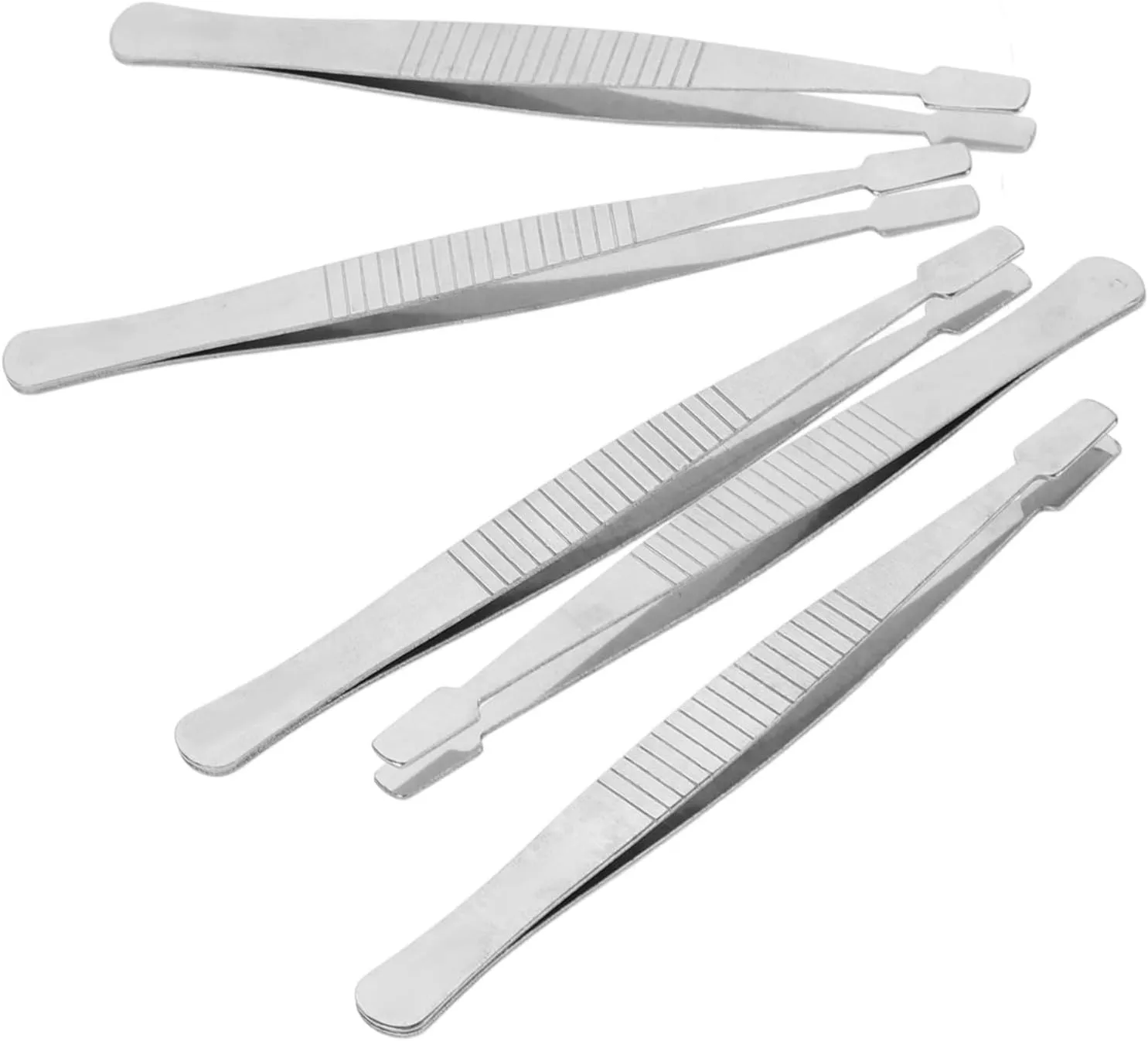 POPETPOP 3sets Multi-use Tweezers Comfortable Handle for Stamps Jewelry Crafts and Tweezers 5pcs*3