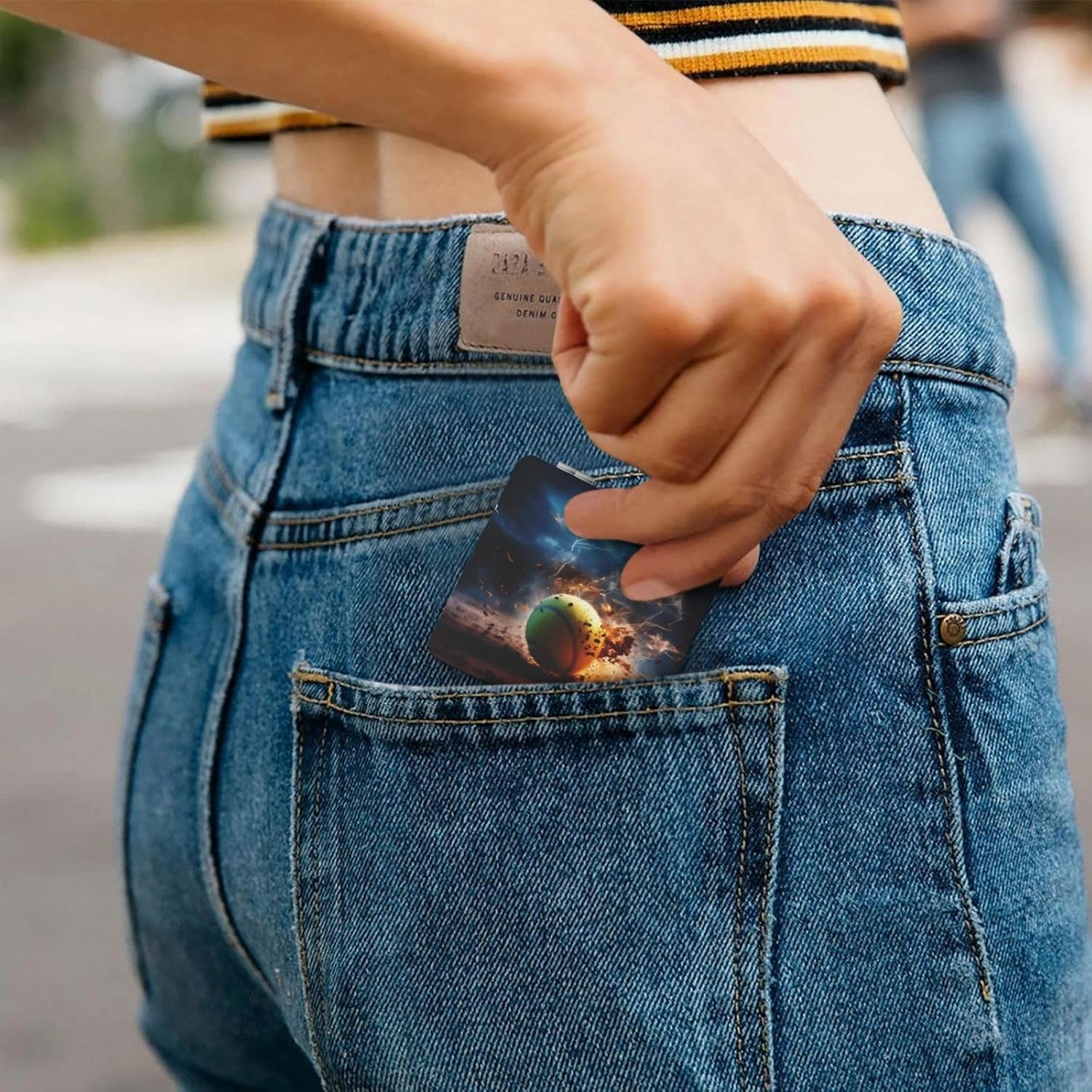Portable Pocket Makeup Mirror Lightning Tennis Travel Cosmetic Mirror Square Print Magnifying Compact Mirror for Eyelash