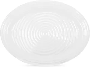 Portmeirion Sophie Conran Large Serving Platter, 20" Oval Tray - Turkey, Roasts, Side Dishes Fine Porcelain - Dishwasher, Microwave, Freezer, Oven Safe, Elegant Serveware for Entertaining (White)