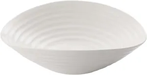 Portmeirion Sophie Conran White Small Salad Bowl | 9.5 Inch Serving Bowl for Salad, Pasta, and Fruit | Made from Fine Porcelain | Dishwasher and Microwave Safe