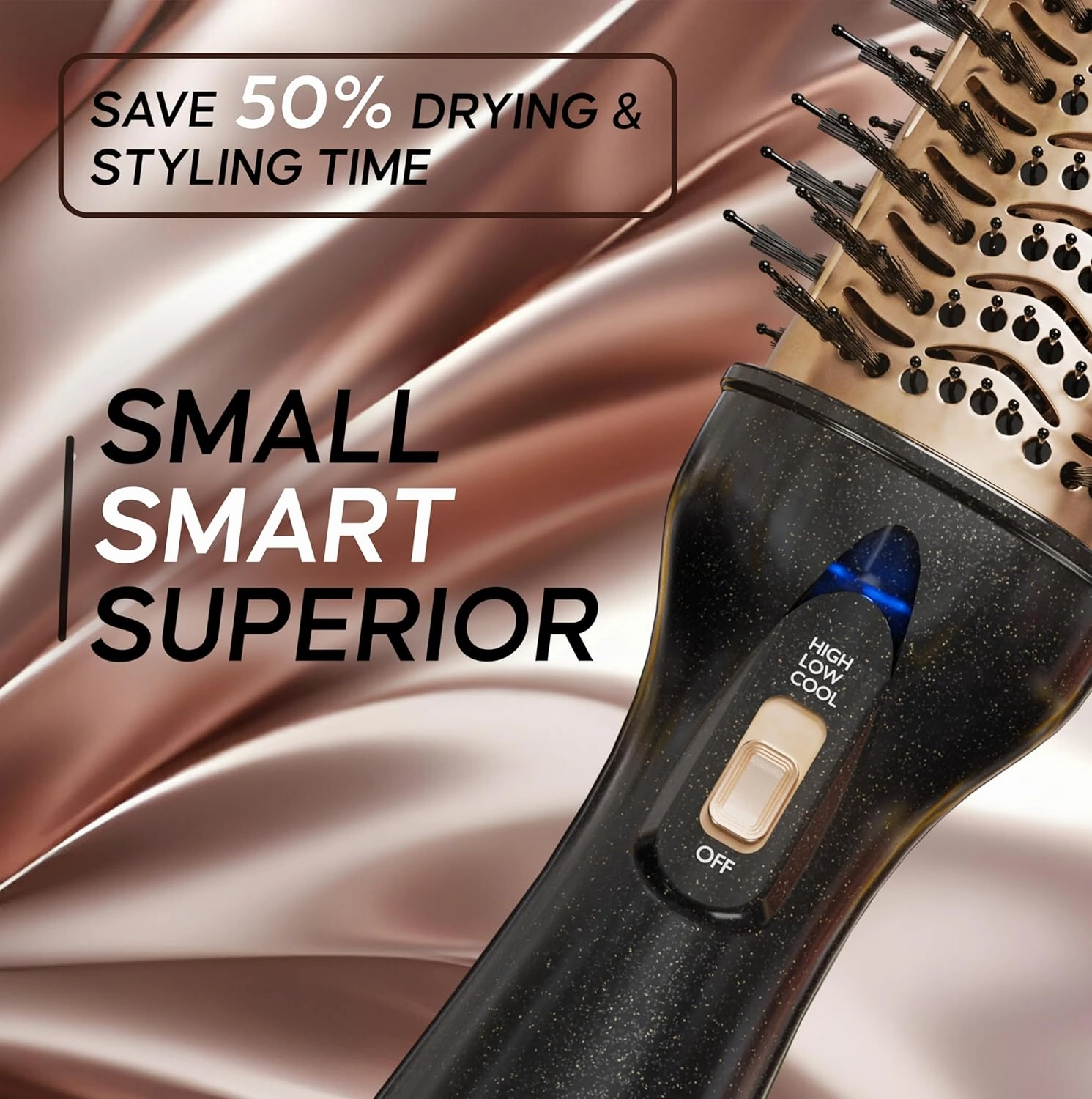 Premium 4-in-1 Oval Blow Dryer Brush, One-Step Hot Air Brush for Smooth, Hair Dryer & Volumizer, Salon Quality, Ionic Blow Dryer Styler & Straightener, Anti-Frizz, Large 3" Barrel, 13" Long