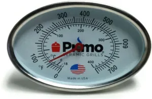 Primo Grills Thermometer for Primo Ceramic Grills - Now 200% Larger and Ability to Calibrate