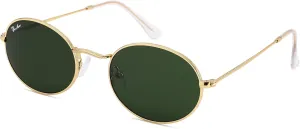 Pro Acme Retro Oval Sunglasses Glass Lens, Small Metal Frame Trendy 90s Sun Glasses for Women Men