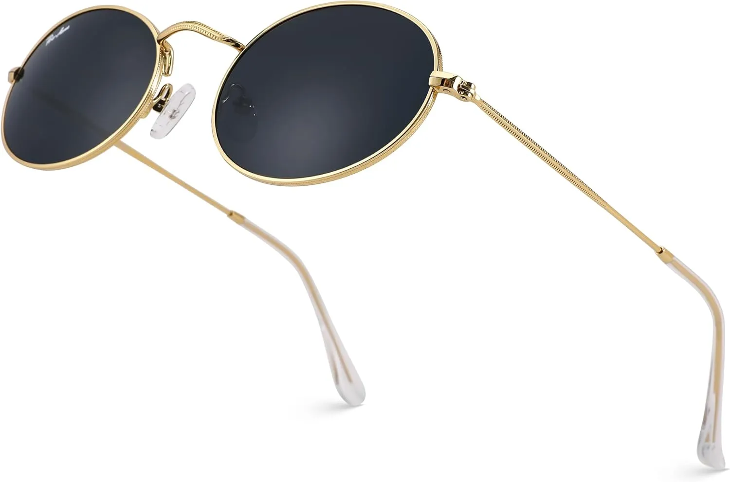 Pro Acme Retro Oval Sunglasses Glass Lens, Small Metal Frame Trendy 90s Sun Glasses for Women Men