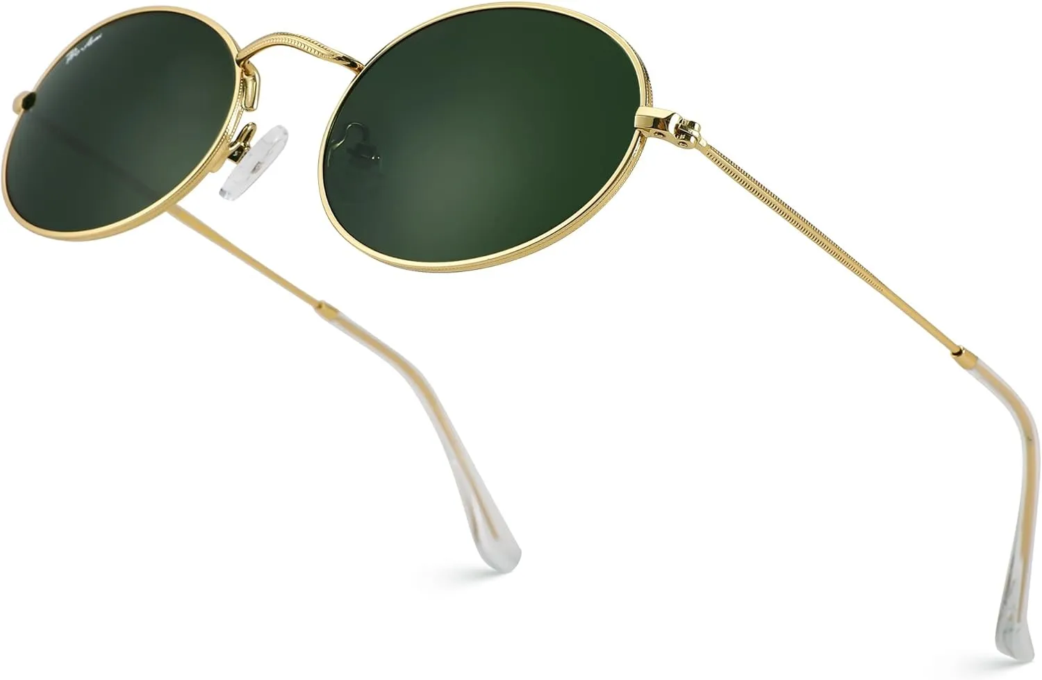 Pro Acme Retro Oval Sunglasses Glass Lens, Small Metal Frame Trendy 90s Sun Glasses for Women Men