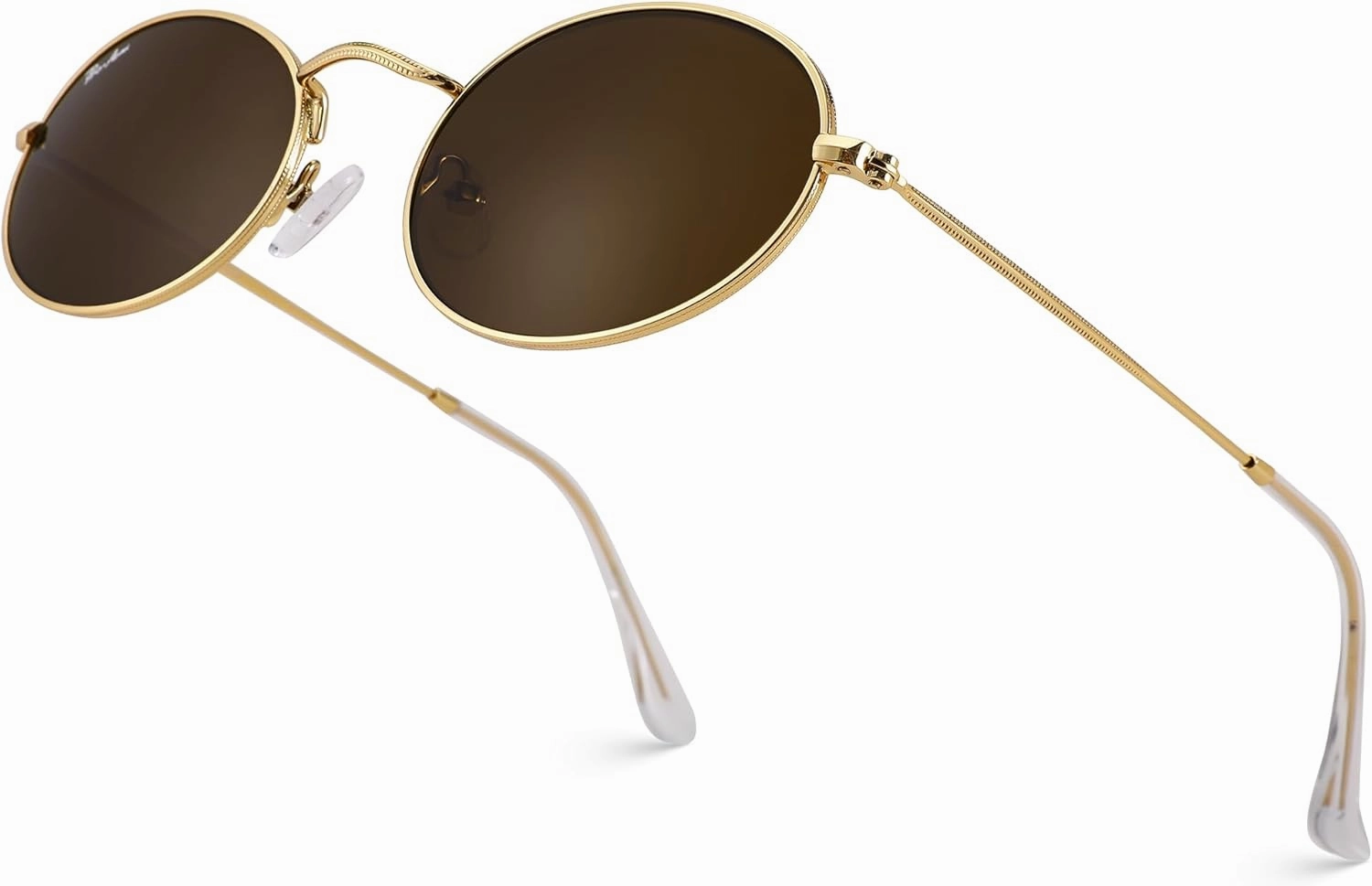 Pro Acme Retro Oval Sunglasses Glass Lens, Small Metal Frame Trendy 90s Sun Glasses for Women Men