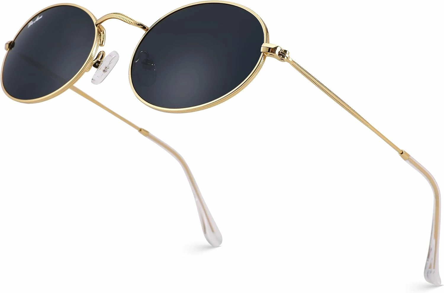 Pro Acme Retro Oval Sunglasses Glass Lens, Small Metal Frame Trendy 90s Sun Glasses for Women Men